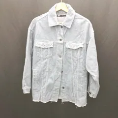 ◇ ⊇ ZARA ザラ スウェード 長袖 ジャケット サイズM ブルー レディース E  【1501160024978】