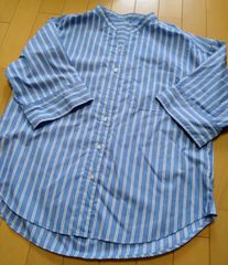 オーバーサイズ 半袖シャツ ストライプ
