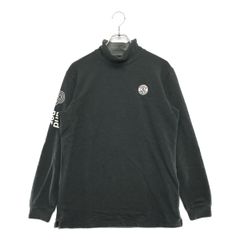 中古 メンズ アンパスィ and per se 長袖シャツ L グレー モックネック 裏起毛 ストレッチ
