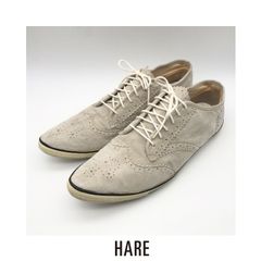 HARE ハレ スニーカー レースシューズ USED メダリオン ウイングチップ ロングノーズ オフホワイト USED