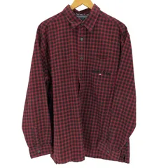 トミージーンズ tommy jeans ロゴ刺繍ワンポケットL/Sチェックシャツ メンズ import：L 