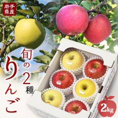 岩手県産 産地直送 りんご 食べ比べ サンふじ シナノゴールド 2kg 送料無料 果物