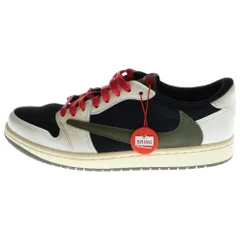 NIKE (ナイキ) ×TRAVIS SCOTT WMNS AIR JORDAN 1 LOW OG Medium Olive DZ4137-106 トラヴィススコット ウィメンズ エアジョーダン1 ローカットスニーカー US10/27cm