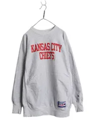 【お得なクーポン配布中!】 90s チャンピオン リバースウィーブ 2段 プリント スウェット メンズ XXL オールド NFL アメフト オフィシャル チーフス トレーナー 裏起毛