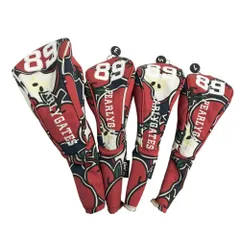 PEARLY GATES パーリーゲイツ  ヘッドカバー 4点セット リンゴ柄 レッド系 DR×1 FW×3 [240101503401] ゴルフウェア ストスト