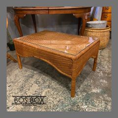 ラタン センターテーブル ガラストップ ローテーブル 籐家具●BC05N110