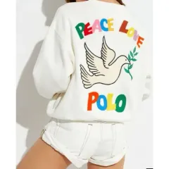 【激レア】ポロラルフローレン トレーナー スウェット PEACE LOVE ロゴ POLO RALPH LAUREN（ポロ ラルフ ローレン）の「Peace Love Polo