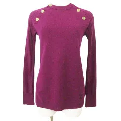 TORY BURCHトリーバーチ　ラメ　セーター　ニット　XS　ネイビー t-monogram-tech-knit-sweater-
