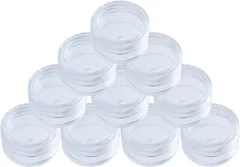 新品 DFsucces 小分け丸ケース 10ml 10個セット プラスチック クリームケース アクセサリーケース ビーズ ネイル収納ボックス 小物用収納ボ 化粧品 詰め替え容器 透明 便利グッズ 出張 旅行用品 家庭用 (10ml)