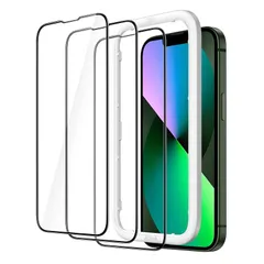 【在庫セール】JETech iPhone 13 mini (5.4インチ用) 全面保護フィルム 強化ガラスフィルム 黒縁 ガイド枠付き ケースに干渉なし HDクリア 3枚セット 1