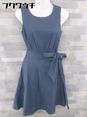 ◇ ◎ ROYAL PARTY ロイヤルパーティー? ノースリーブ 膝丈 ワンピース サイズF ブルー系 レディース  【1104010002517】