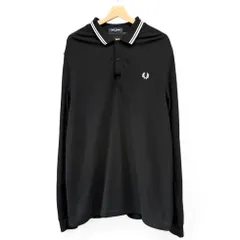FRED PERRY フレッドペリー LS TWIN TIPPED SHIRT ロングスリーブポロシャツ M3636 XL ブラック 14760