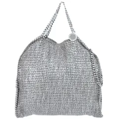 本物 ステラ マッカートニー STELLA McCARTNEY ファラベラ フォールドオーバー 2WAY ショルダーバッグ ハンドバッグ ポリエステル シルバー バック 中古 【フォロー割】