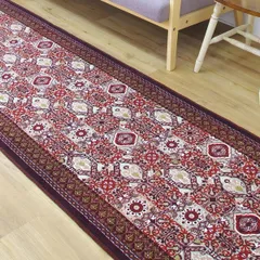 【人気商品】San-Luna 廊下 カーペット ロング マット 廊下敷き 65cm×120cm【Palacetile(パレスタイル)】 日本製 洗える 滑り止め 加工 抗菌 防臭 吸水 速乾 タイル柄 タイル調 正方形 幅広 美麗 茶 ブラウン
