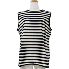 S Max Mara エス マックスマーラ カットソー トップス ブラック×ベージュ系 黒 表記なし プルオーバー ノースリーブ ボーダー ブランド カジュアル シンプル【レディース】のサムネイル