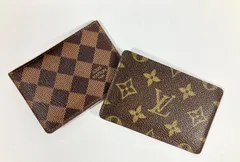 B-34【中古品】LOUISVUITTON Paris ルイヴィトン カードケース パスケース 定期入れ ダミエ キャンバス モノグラム柄 ポルトフォイユ・カイサ ユニセックス 2点セット