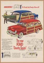 Ford Country Squire レトロミニポスター B5サイズ ◆ アメ車 フォード カントリー・スクワイア ステーションワゴン USAD5-508