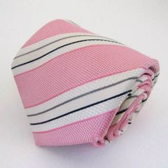 メイル&コー ブランド ネクタイ ストライプ柄 シルク メンズ ピンク MALE & Co 【中古】