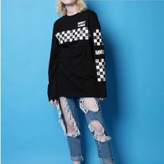 韓国ストリートファッションユニセックススタイル長袖