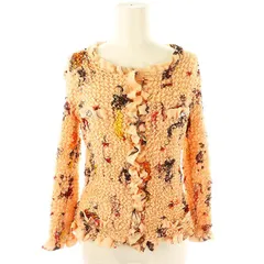 モスキーノ MOSCHINO ビジュー付き 総柄 ポップコーンジャケット ギャザー フリル I40 ピンク /DF ■OSのサムネイル