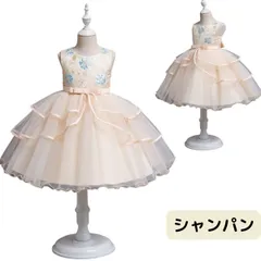 子どもドレス 発表会ドレス こども キッズ コンクール ドレス 女の子 フォーマル 100cm 110 120 130 140 150 発表会 刺繍 ノースリーブ レッド ピンク ブルー シャンパン