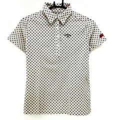 ★値下げ★【超美品】キャロウェイ レッドレーベル 半袖ポロシャツ ライトベージュ×グレー 総柄 レディース L ゴルフウェア Callaway