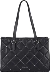 Color:ブラック [アルトローズ] ブラック トートバッグ レディース トート 大容量 大きめ 2way ハンドバッグ 肩掛けバッグ ファスナー付き 軽量 大きめ 大容量 手提げバッグ 肩掛け 自立 可愛い 人気 ブランド 通勤 通学 a4 横型 3329