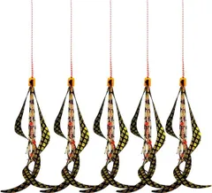 Deep Range タイラバ ネクタイ スカート フック 3本針 5個セット 交換用(ブラックゴールド,  10cm)