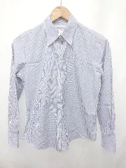 ◇ Θ Brooks Brothers ストライプ柄 長袖 シャツ サイズ4 ネイビー ホワイト メンズ E  【1506180012974】