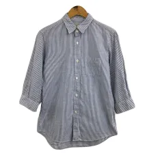 ジャーナルスタンダード JOURNAL STANDARD シャツ カジュアル スタンダード ストライプ 七分袖 M 紺 白 ネイビー ホワイト