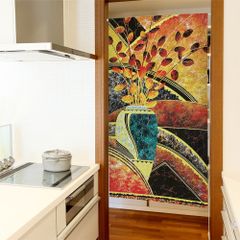 【SIMON BAKER】のれん 85x150cm「Passion Vase」【日本製】暖簾 家紋 目隠し 花のれん 植物 伊藤若冲【匿名配送ネコポス 全国送料無料】