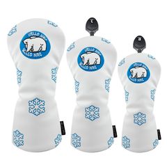 ゴルフヘッドカバー ドライバー DR 用 ウッド FW 用 ユーティリティ UT用カバー　3点セット　ホッキョクグマ　自由に組み合わせ