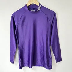 大きいサイズ◎(^w^)b umbro アンブロ モックネック 長袖 アンダーシャツ インナー トップス シンプル 無地 スポーツ 運動 トレーニングウェア サッカー フットサル パープル 紫 メンズ サイズO