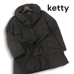KETTY LUXURY ケティ 秋冬★ ウエストリボン ボリュームネック ダウン コート Sz.3 レディース 黒のサムネイル