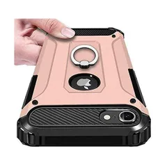 iPhone 7 ケースリング付き tpu シリコン 米軍MIL規格 カメラ保護 tpu pc 二重構造 (ローズピンク iPhone7対応)