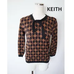 KEITH  キース　アーガイル柄　ボウタイニット　38    長袖　大人 カジュアル　送料込み　6457857のサムネイル