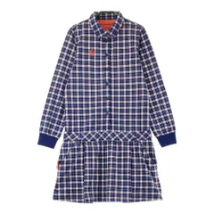 サイズ：S LE COQ GOLF ルコックゴルフ  長袖ワンピース ロゴ刺繍 チェック柄 ネイビー系 [240101461690] ゴルフウェア レディース ストスト