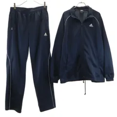 adidas アディダス トレーニング ジャージジャケット 上下 セットアップ L ネイビー メンズ 古着