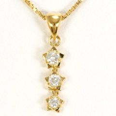 K18YG　ネックレス　necklace　ダイヤ　0.20　総重量約4.1g　約40cm