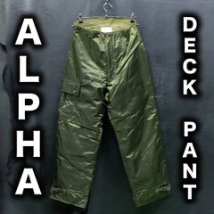 80's ALPHA製 デッキパンツ MEDIUM(31-34) ナイロン 83年度会計 TROUSERS EXTREME COLD WEATHER IMPERMEABLE 防寒 ミリタリー U.S.NAVY