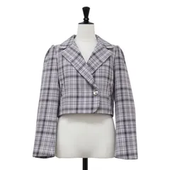 【新品】PROPORTION BODY DRESSING プロポーションボディドレッシング ジャケット グレー系 サイズ:S / チェック柄 ショート テーラード ジャケット / ダブル ジャガード / アウター ブルゾン 上着【レディース】
