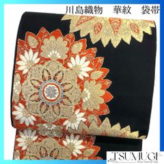 未着用　袋帯　金糸　華紋　横縞　菊　梅花　鉄線花　竹　蔦　着物　帯　042k d 川島織物 袋帯 セミアンティーク 華紋 白鳥錦 金糸 着物 064a d - メルカリ