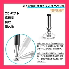 【スタッフおすすめ！】スタイラスペン MEKO タッチペン スマホ iPhone iPad スタイラスペン Android スマートフォン タブレット用 ペン ディスク*導電繊維（2in1）ペン先 レッド