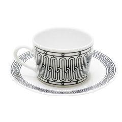 エルメス　ＨＥＲＭＥＳ　カップ＆ソーサー　Ｈデコ　ホワイト/ブラック　　未使用品
