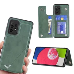 【Suumii】 手帳型 SAMSUNG Galaxy A52 5G SC-53B docomo用 背面 手帳 カードケース ランヤード付 背面カバー (ダルグリーン)ギャラクシー ス A52 5Gカバー A52ケース galaxy SC53B スマホケース