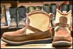 【9E 良品】RUSSELL MOCCASIN ラッセルモカシン ノックアバウト2 ブラウン×バーラップ 3トーン スエード ビブラム2060 ブーツ HOPESMORE【FA577】
