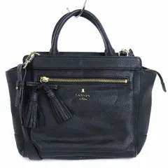 ランバンオンブルー LANVIN en Bleu ハンドバッグ ショルダー 2way フェイクレザー 合成皮革 リボンモチーフ 黒 ブラック 鞄 ■SM1のサムネイル