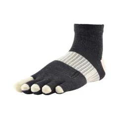 ☆ チャコール/オフホワイト ☆ M(24-26cm) ☆ アールエル RｘL メリノウールランニングソックス MWS5002 靴下 5本指 ソックス 5本指ソックス アールエル RｘL メリノウール ランニングソックス ユニセックス スポーツソックス 通気性