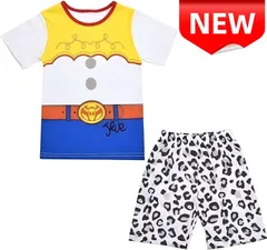 ✨新品✨ トイストーリー ジェシー なりきりパジャマ 上下セット キッズ 子供服 ディズニー コスプレ 半袖Tシャツ ショートパンツ 男女兼用 夏物 ルームウェア 100 110 120 130cm パジャマ 部屋着