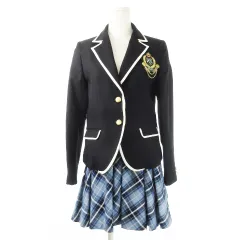 デコラピンキーズ DECORA PINKY'S セットアップスーツ 2点セット ジャケット 総裏地 スカート プリーツ ミニ パイピング ワッペン エンブレム フォーマル 女の子 ガールズ 160 黒 ブラック /CK1 ■GY35